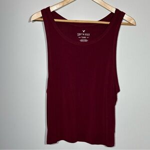American Eagle Soft Sexy Tank Top Burgundy Size XL